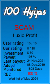 luxioprofit.com monitoring by 100hyips.com