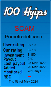 primetradefinance.net monitoring by 100hyips.com