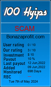 bonazaprofit.com monitoring by 100hyips.com