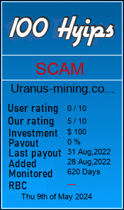 uranus-mining.com monitoring by 100hyips.com